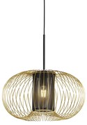 Candeeiro suspenso design preto/ouro 50cm - MARNIE Design