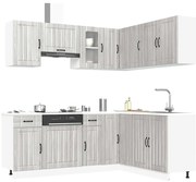 vidaXL 11 peças armário de cozinha conjunto Kalmar cinza sonoma