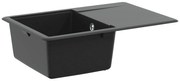 vidaXL Pia Preto 670 x 460 mm Granito