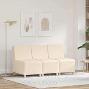 vidaXL Sofá Chiar 3 pcs Creme 55 x 74 x 82 cm Tecido de veludo côtelé