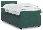 vidaXL Cama com molas/colchão 80x200 cm veludo verde-escuro