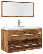 vidaXL 2 pcs conj. móveis casa banho derivados madeira madeira velha