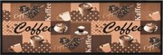 vidaXL Tapete de cozinha lavável com design café 60x300 cm castanho
