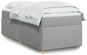 vidaXL Cama com molas/colchão 90x200 cm tecido cinza-claro