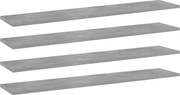 vidaXL Prateleiras estante 4pcs 100x20x1,5cm contrap. cinzento cimento