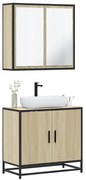 vidaXL 2 pcs conj. móveis casa banho derivados madeira carvalho sonoma