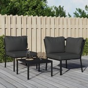 vidaXL Cadeira de jardim com almofadões cinzentos 76x76x79 cm aço