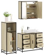 vidaXL 3 pcs conj. móveis casa banho derivados madeira carvalho sonoma