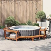 vidaXL Cercas de Banheira Quente Castanho Ø255 cm