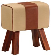 vidaXL Boque de ginásio 38 cm couro genuíno castanho/mangueira maciça