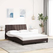 vidaXL Estrutura de cama sem colchão 140x200 cm tecido castanho-escuro