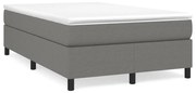 vidaXL Cama boxspring com colchão 120x190 cm tecido cinzento-escuro