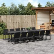 vidaXL 13 pcs conjunto de jantar para jardim textilene preto
