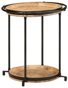 vidaXL Mesa de apoio Ø55x60 cm madeira de mangueira maciça