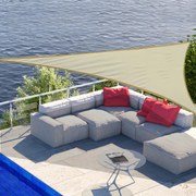 Toldo Vela 5 x 5 x 5 m Triângulo Cor: Creme Guarda-sol Varanda Jardim Campismo
