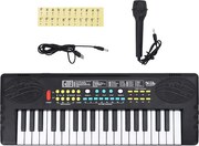 vidaXL 37 teclas piano teclado elétrico com microfone para crianças