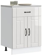 vidaXL Armário de cozinha baixo Lucca deriv. madeira branco brilhante