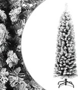 vidaXL Árvore de Natal artificial fina com neve 120 cm PVC verde