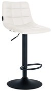 Banco de bar Jerry em couro sintético com estrutura preta 87-108,5 x 43 x 46,5 cm Branco