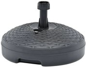 48771 vidaXL Base guarda-sol c/ areia/água 20 L plástico vime antracite