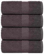 vidaXL Toalhas de rosto 4 peças FROGN Antracite 30x30 cm 100% algodão
