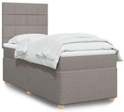 Cama com molas/colchão 90x200 cm tecido castanho-acinzentado