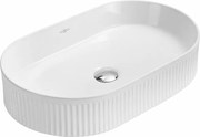 Mexen Grovo lavatório de bancada estriado 49 x 31 cm, branco - 22304900