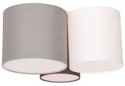 Candeeiro de teto branco, cinzento e castanho 3 luzes - Multidrum Moderno