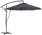 Outsunny Chapéu de Sol Excêntrico Ø290 cm Jardim Base Cruzada Capa Proteção Corda Vento Ajustável Resistente Cinzento | Aosom Portugal