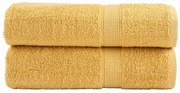 vidaXL Toalhas de banho premium SOLUND 2pcs 70x140cm 600 gsm dourado