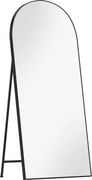 HOMCOM Espelho de Corpo Inteiro 180x80 cm Espelho de Pé Arqueado Moldura de Alumínio Independente Apoiado e de Parede Preto | Aosom Portugal