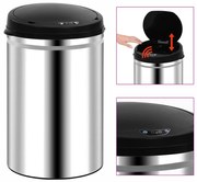 vidaXL Caixote do lixo com sensor automático 30 L aço inoxidável