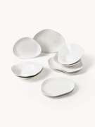 Conjunto de loiça em porcelana com forma orgânica Joana, conjunto de 12