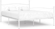 Estrutura de cama com estrado de ripas 200x200 cm metal branco