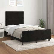 Estrutura de cama sem colchão 120x200 cm veludo preto