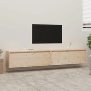vidaXL Armários de parede 2 pcs 100x30x35 cm pinho maciço cinza