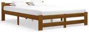 vidaXL Estrutura de cama 160x200 cm madeira pinho maciço castanho mel