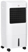 HOMCOM Climatizador Refrigerador de Ar Portátil 3 em 1 com 3 Velocidades Controlo Remoto Temporizador 7,5h Ecrã LED 37x32x78 cm Branco