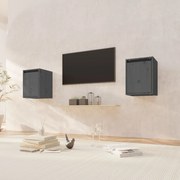 vidaXL Armários de parede 2 pcs 30x30x40 cm pinho maciço cinza
