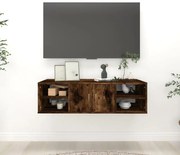vidaXL Prateleira parede 102x30x29cm derivados madeira carvalho fumado