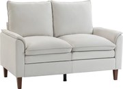 HOMCOM Sofá de 146 cm, 2 lugares, chenille com estofamento de dupla camada, almofadas com molas, assento profundo, encosto alto, creme branco | Aosom Portugal