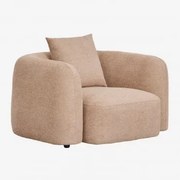 Poltrona Coco Chenille Tecido De Chenille Espesso Castanho Latte - Sklum
