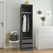 vidaXL Roupeiro com gavetas 50x50x200 cm contraplacado cinzento