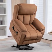 Poltrona Relax Levanta Pessoas Elétrica Poltrona Elevatória com Massagem Poltrona Reclinável com Aquecimento Castanho