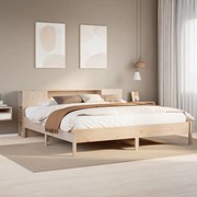 vidaXL Cama com estante sem colchão 200x200 cm pinho maciço