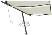Toldo automático com LED e sensor de vento 500x350 cm cor creme
