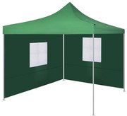 vidaXL Tenda dobrável com 2 paredes 3x3 m verde