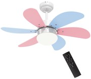 Ventoinha de Teto com Luz 34W Ø82,5 cm Ventoinha de Teto Silencioso co
