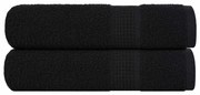 vidaXL Toalhas de mãos FROGN 2 pcs 50x100 cm 360 g/m² preto