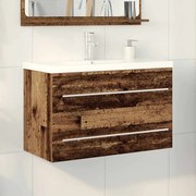 vidaXL Gabinete com pia 2 pcs Madeira antiga 80 x 38.5 x 48 cm